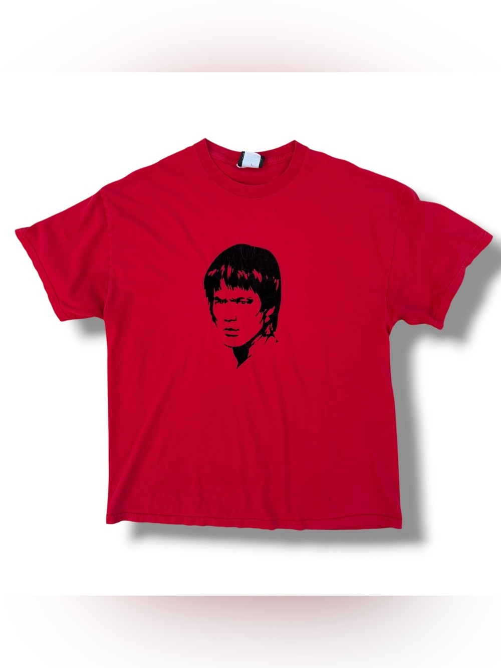 Vintage Y2K Bruce Lee Face T-Shirt Faded Red Size XL